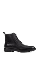 Geox Men's Black Walk Pleasure Leather Zippered Classic Boots | Derimod