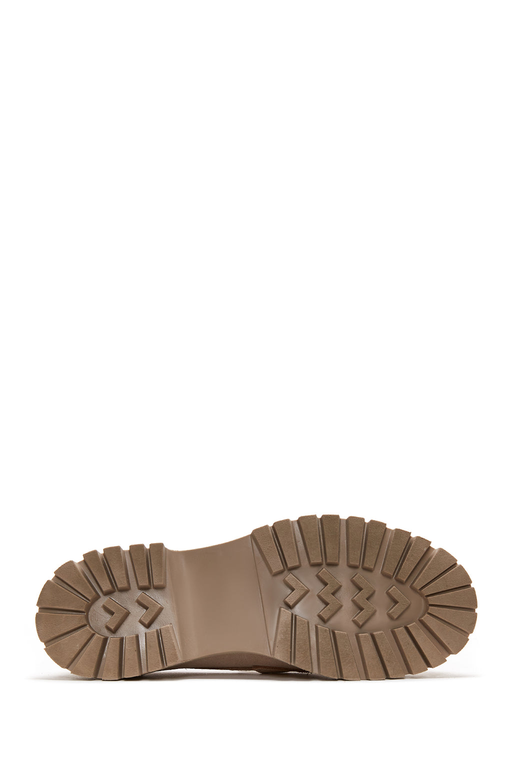 Kadın Bej Deri Süet Maskülen Loafer