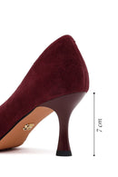 Kadın Bordo İnce Topuklu Süet Deri Stiletto | Derimod