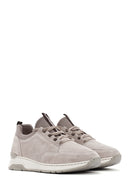 Women's Beige Lace-Up Suede Leather Sneaker | Derimod