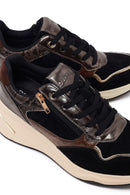 Kadın Siyah Bağcıklı Dolgu Topuklu Sneaker | Derimod