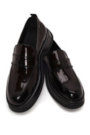 Male Burgundy Chunky-Soled Leather Loafer | Derimod