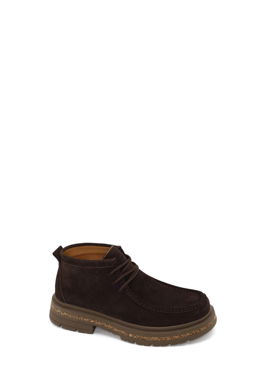Male Brown Lace-up Thick-Soled Suede Casual Boots