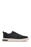Men's Black Lace-Up Patterned Fabric Sneakers | Derimod