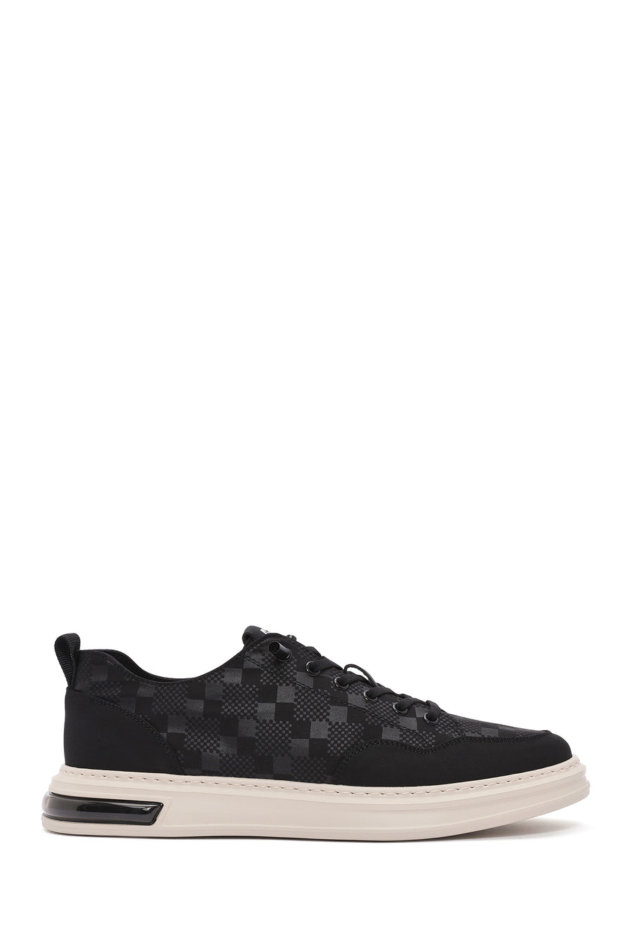 Men's Black Lace-Up Patterned Fabric Sneakers 25SFD69326F | Derimod