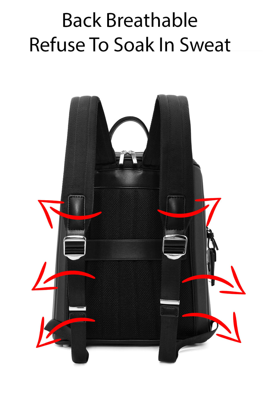 D-Pack Unisex Black Fabric Backpack