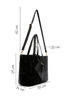 Women's Black Long Strap Plush Handbag | Derimod