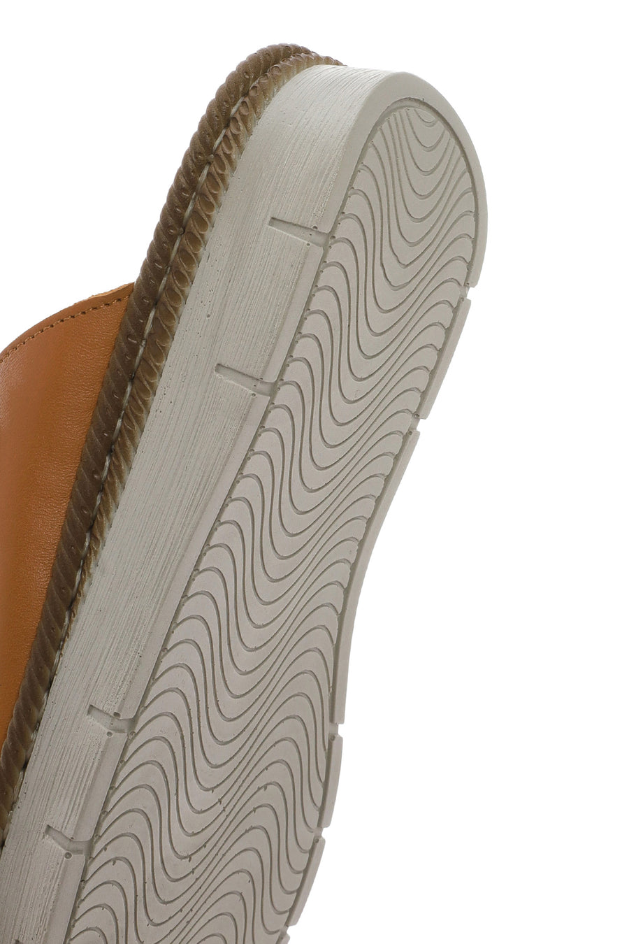 Women's Tan Double-Strap Leather Comfort Slippers