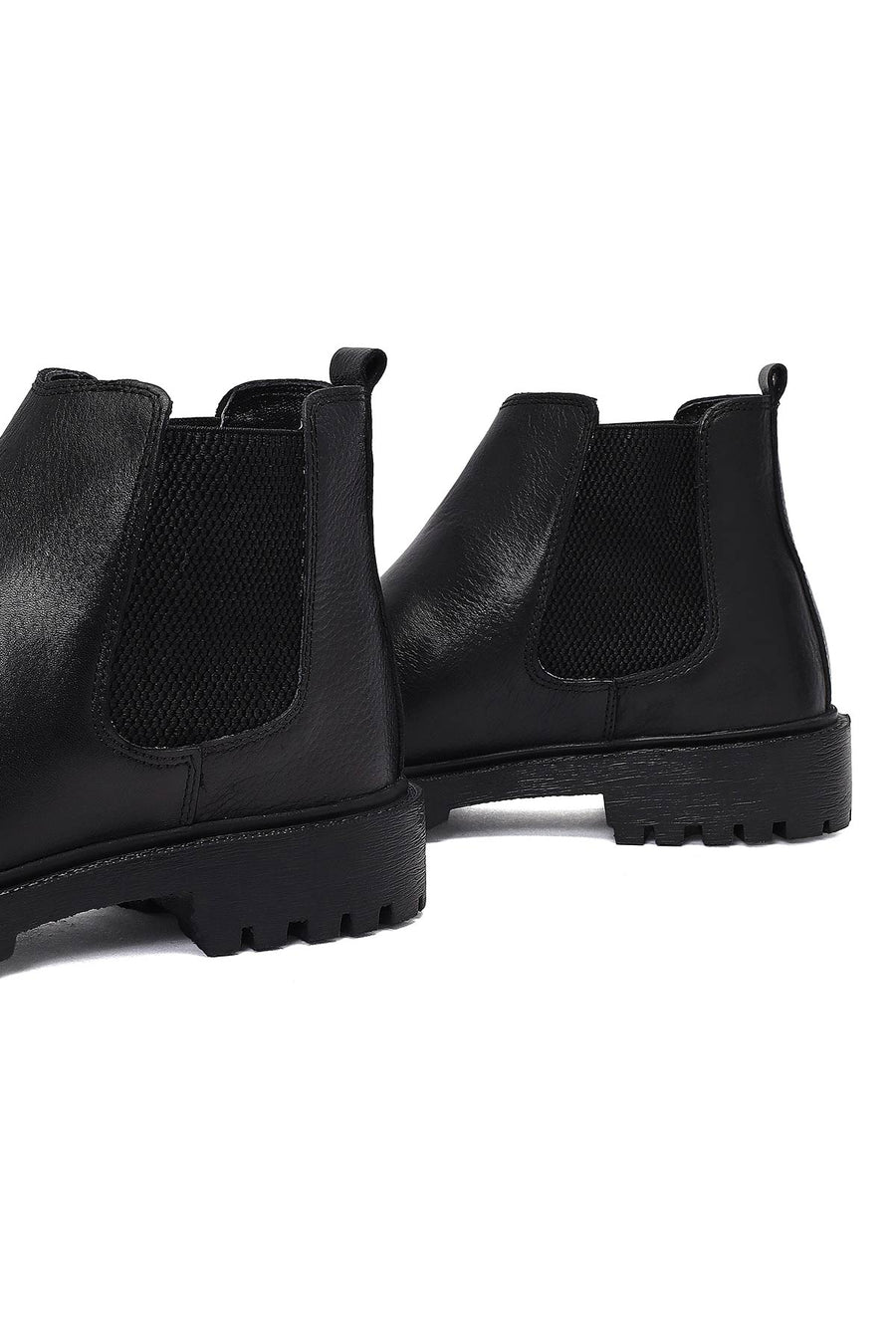 Male Black Leather Casual Chelsea Boots