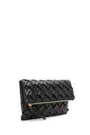 Women's Black Long Strap Braided Clutch Bag | Derimod