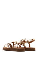 Women's Gold Braided Detail Sandals | Derimod
