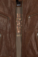 Luka Male Brown Slim-Fit Leather Jacket | Derimod