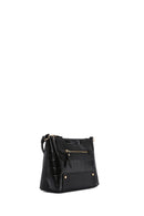 Women's Black Long Strap Crocodile Patterned Crossbody Bag | Derimod