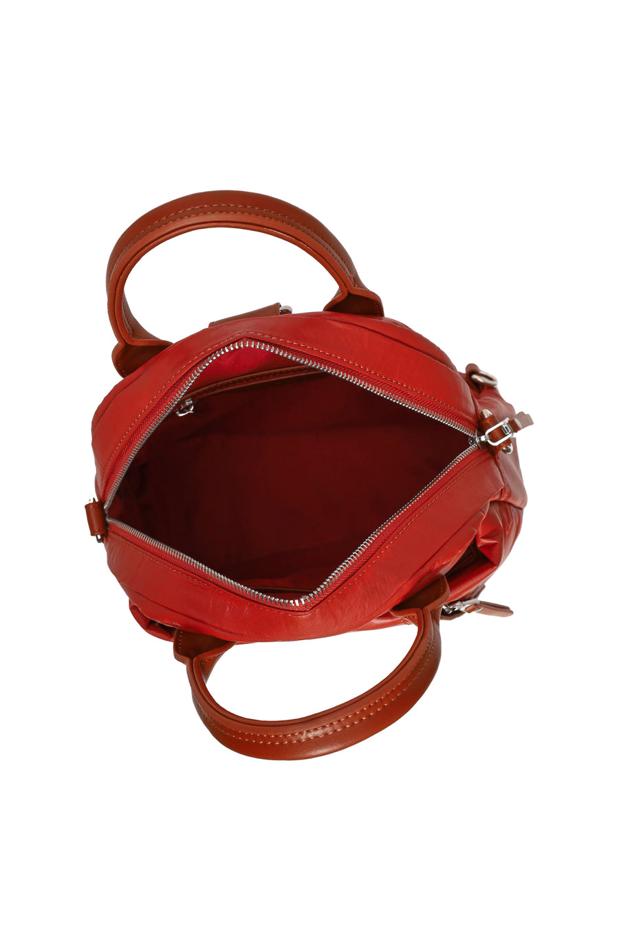 Woman Orange Long-Strap Backpack