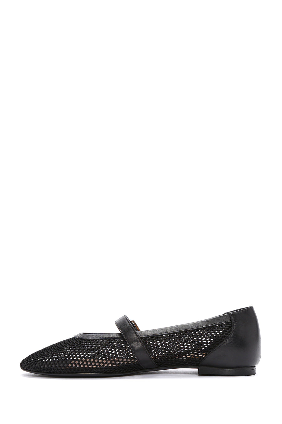 Women's Black Mesh Strappy Ballerinas