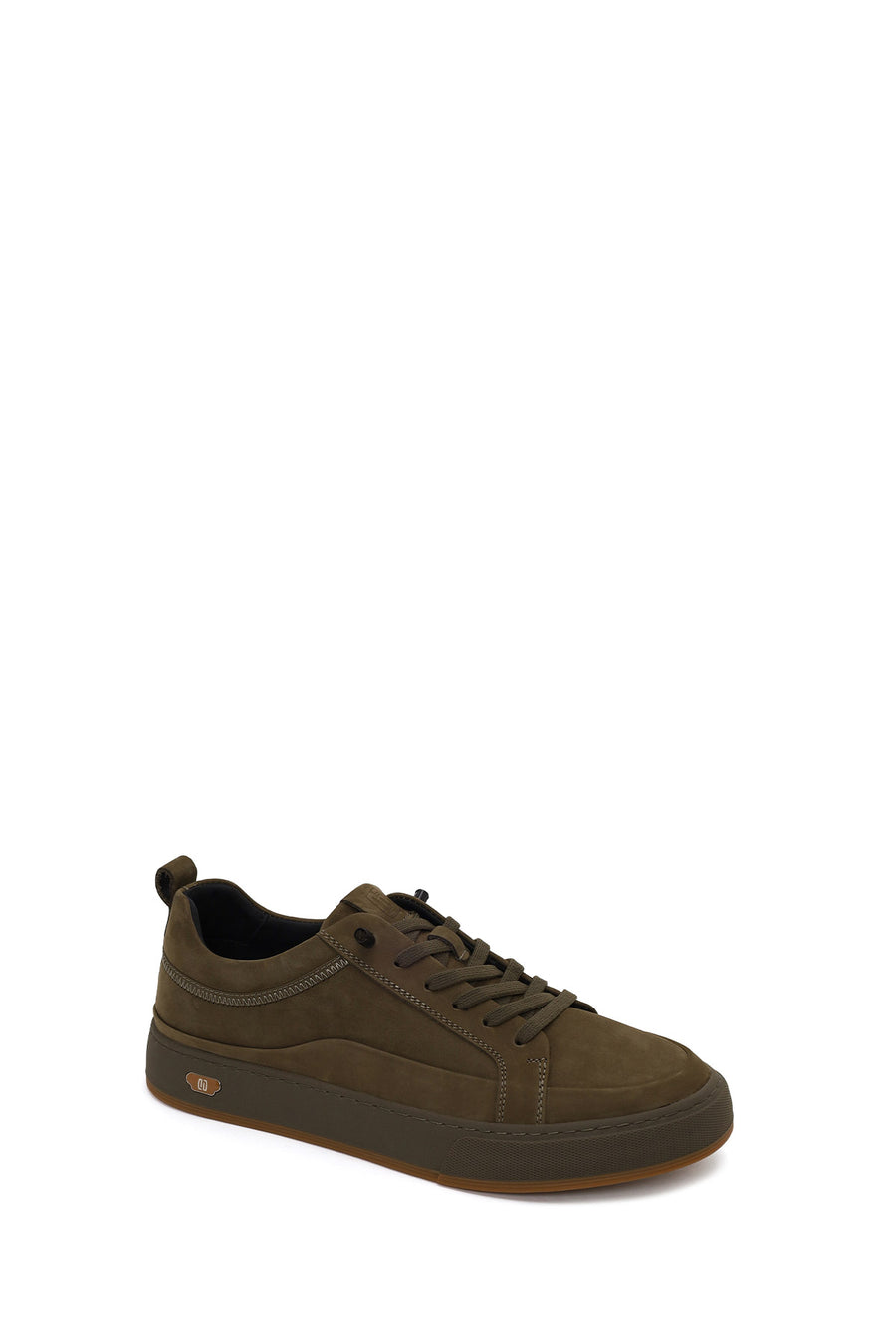 Erkek Haki Bağcıklı Nubuk Deri Sneaker