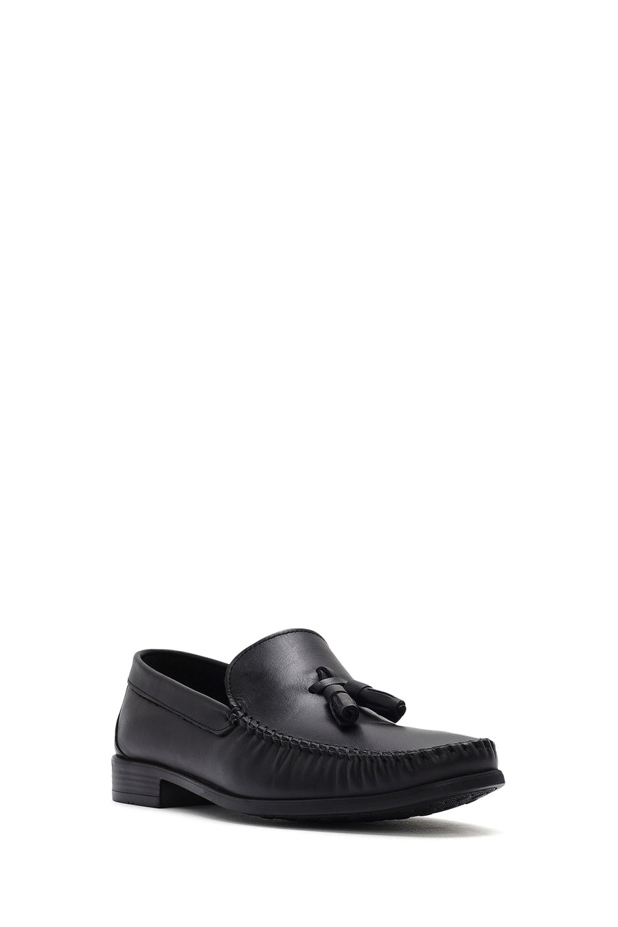 Erkek Siyah Püsküllü Deri Casual Loafer