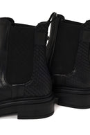 Woman Black Thick-Soled Leather Chelsea Boots | Derimod
