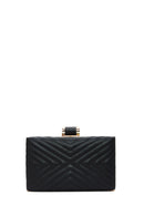 Women's Black Chain Strap Quilted Clutch Bag | Derimod