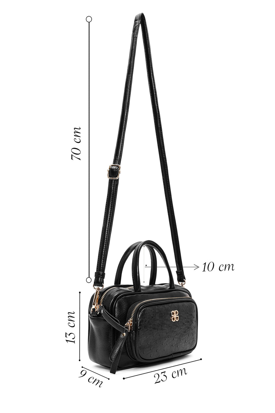Women's Black Long Strap Shoulder Bag