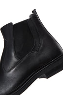 Men's Black Leather Zippered Classic Boots | Derimod