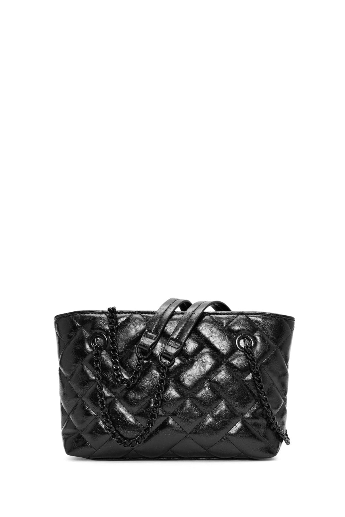 Women's Black Long Chain Strap Quilted Shoulder Bag 24WBD2727KP | Derimod