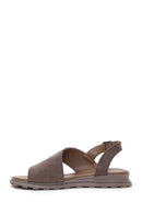 Women's Mink Ankle Strap Suede Leather Sandals | Derimod