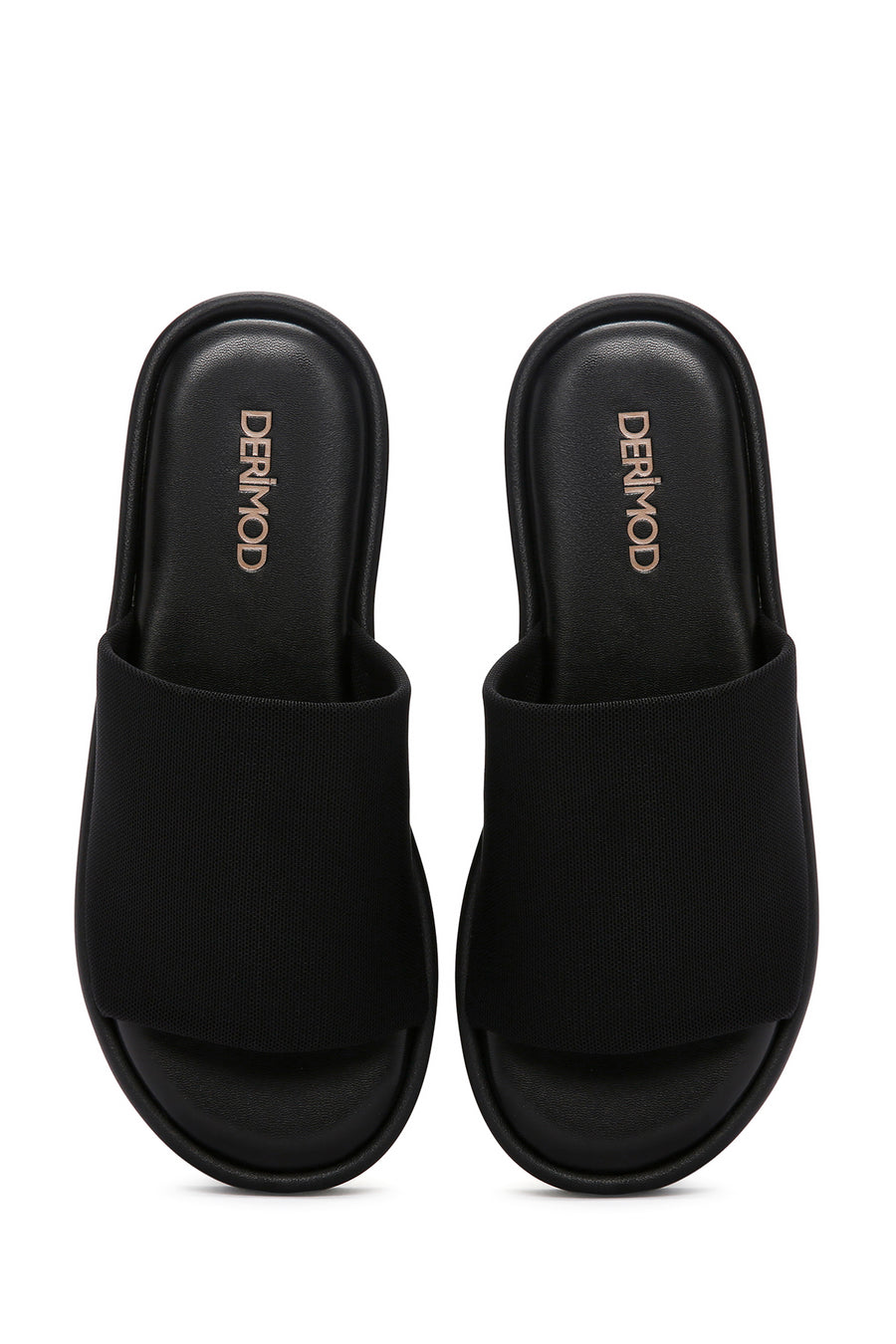 Women's Black Thick Soled Slippers
