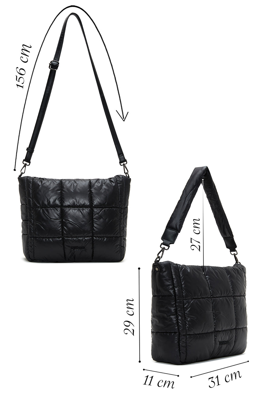 Women's Black Quilted Shoulder Bag