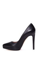 Women's Black Leather Heeled Shoes | Derimod