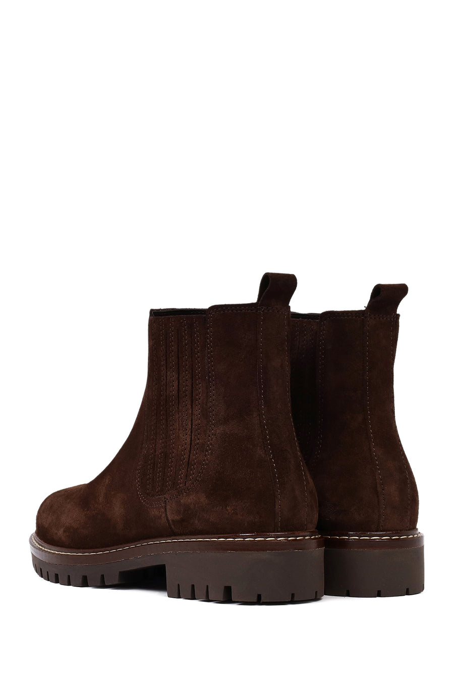 Woman Brown Suede Chelsea Boots