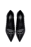 Woman Black Stiletto Heels Leather Stiletto | Derimod