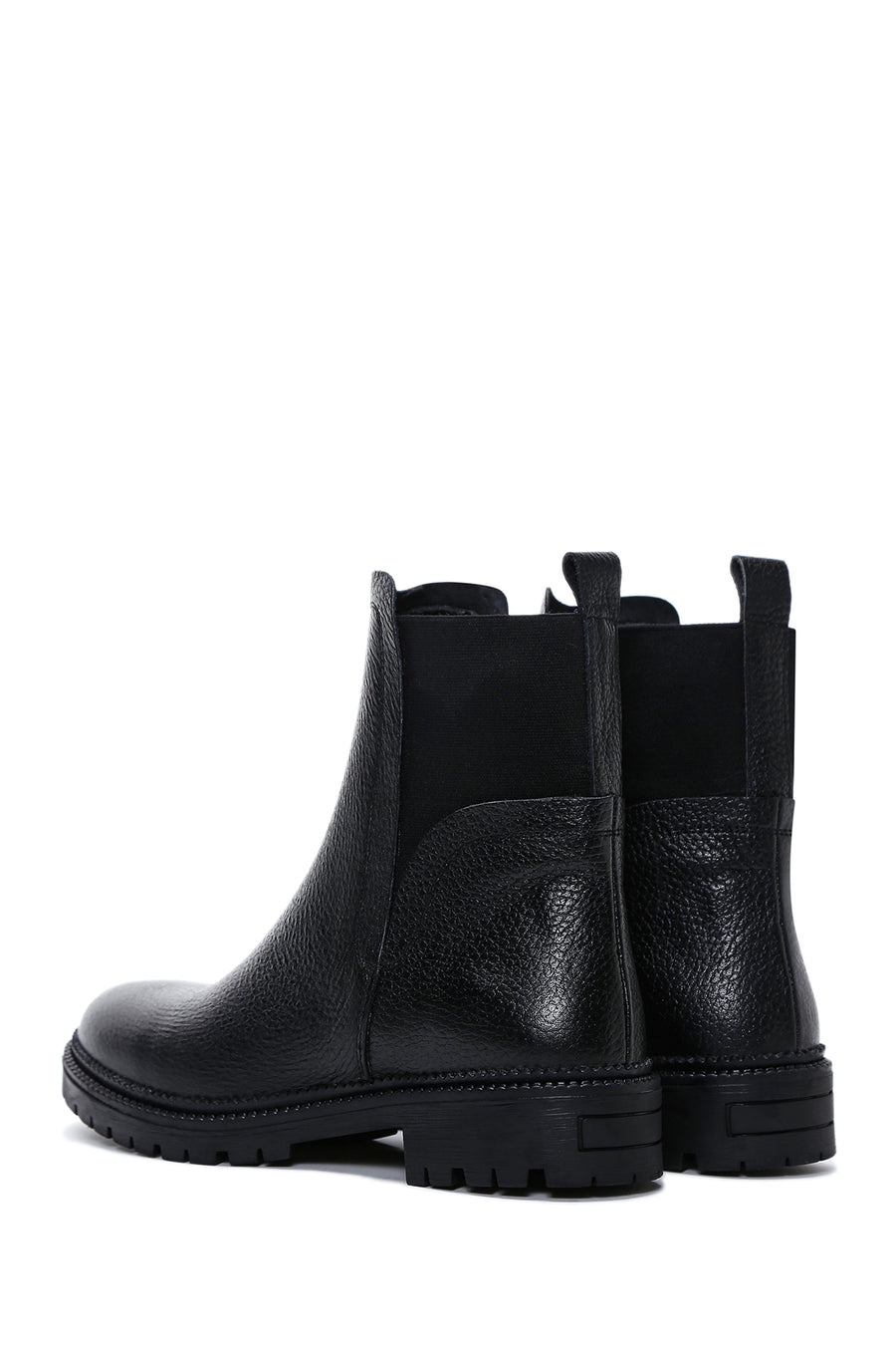 Women's Black Leather Chelsea Boots