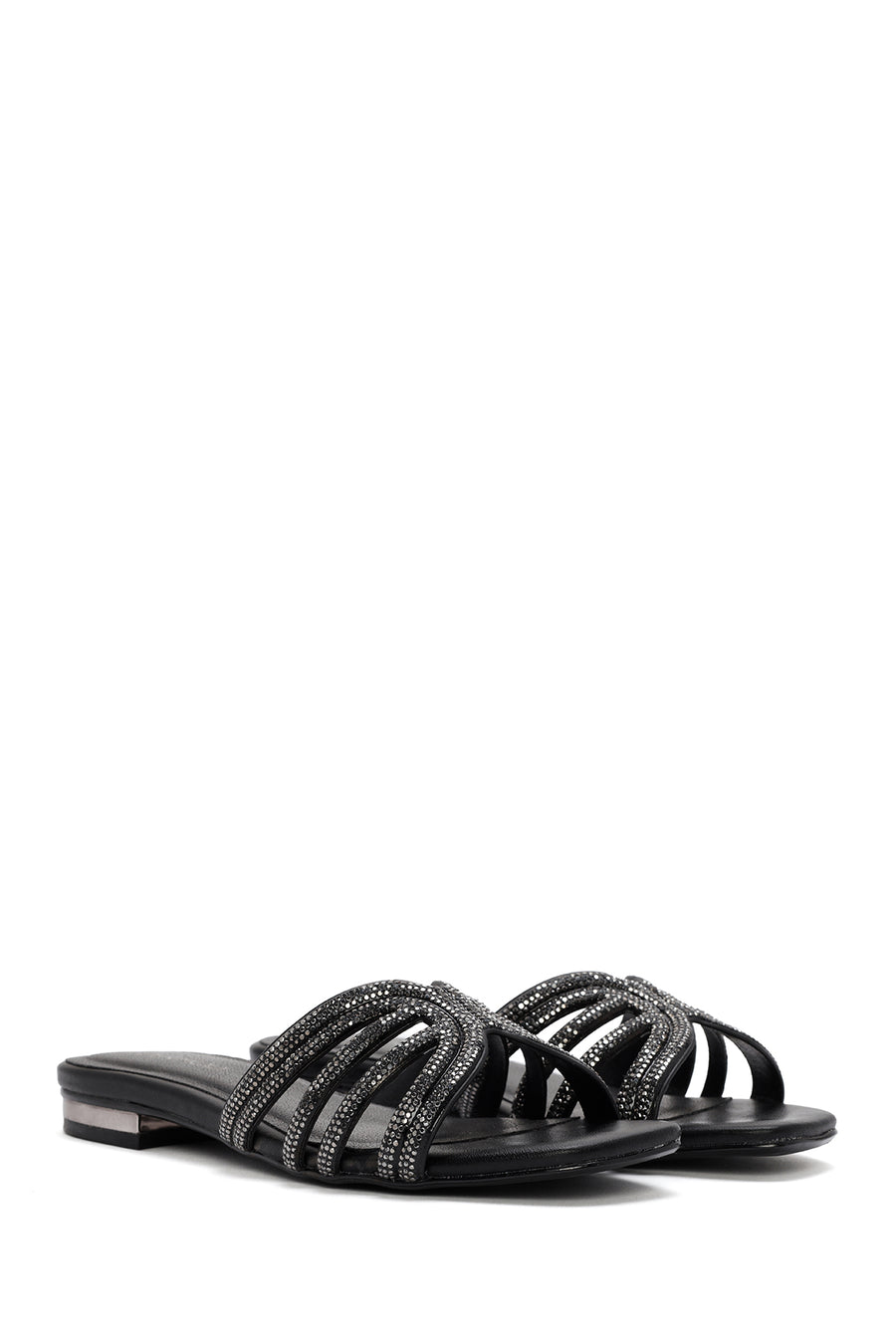 Women's Black Stone Slippers
