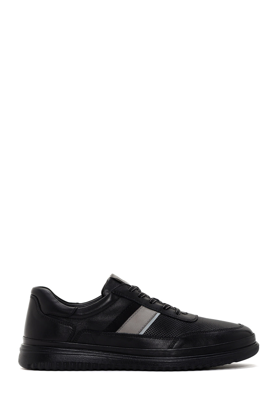 Men's Black Lace-up Leather Sneaker 24SFD6763FT | Derimod