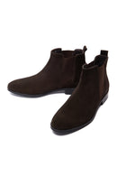 Men's Brown Suede Leather Chelsea Boots | Derimod