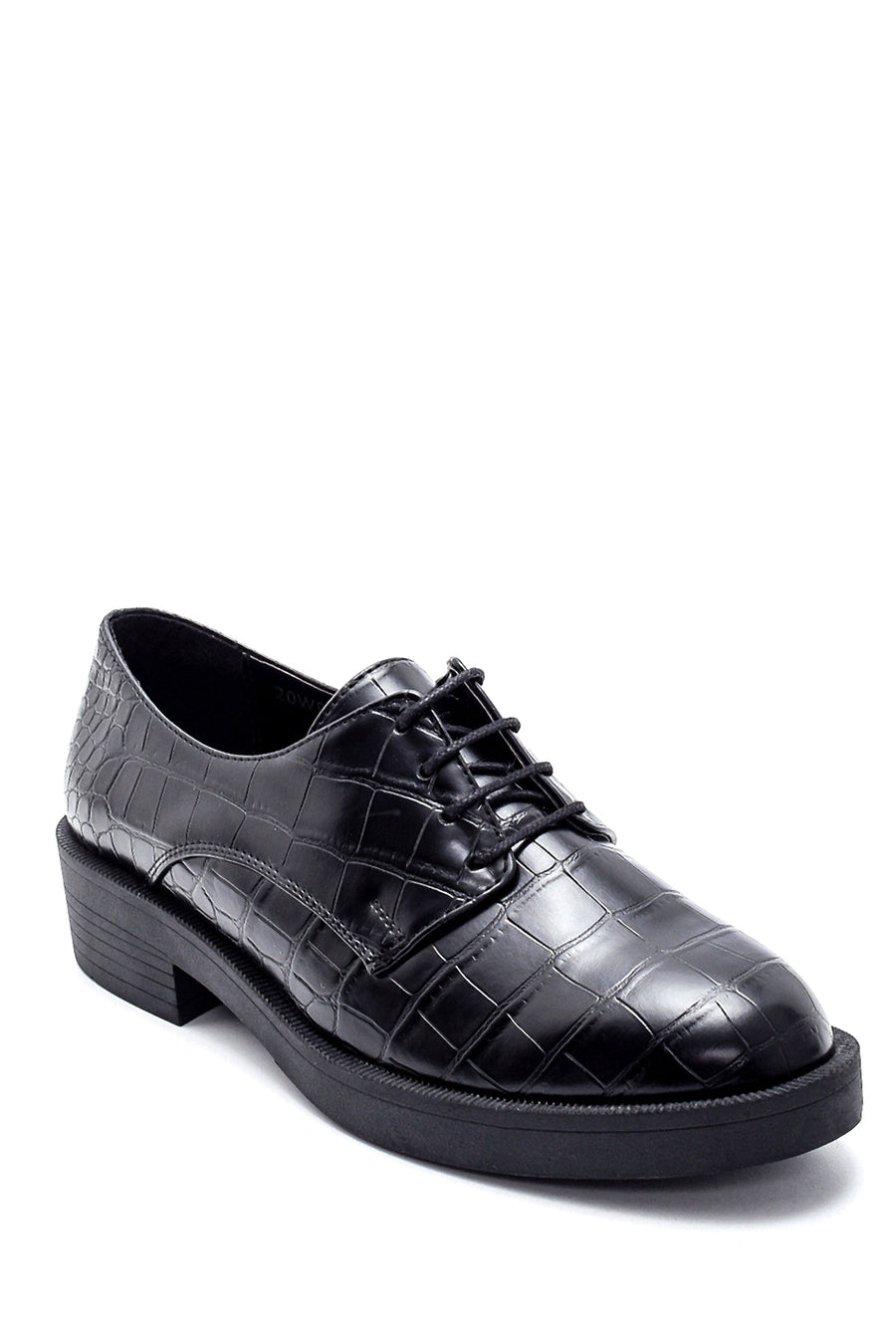 Women's Crocodile Patterned Masculine Shoes