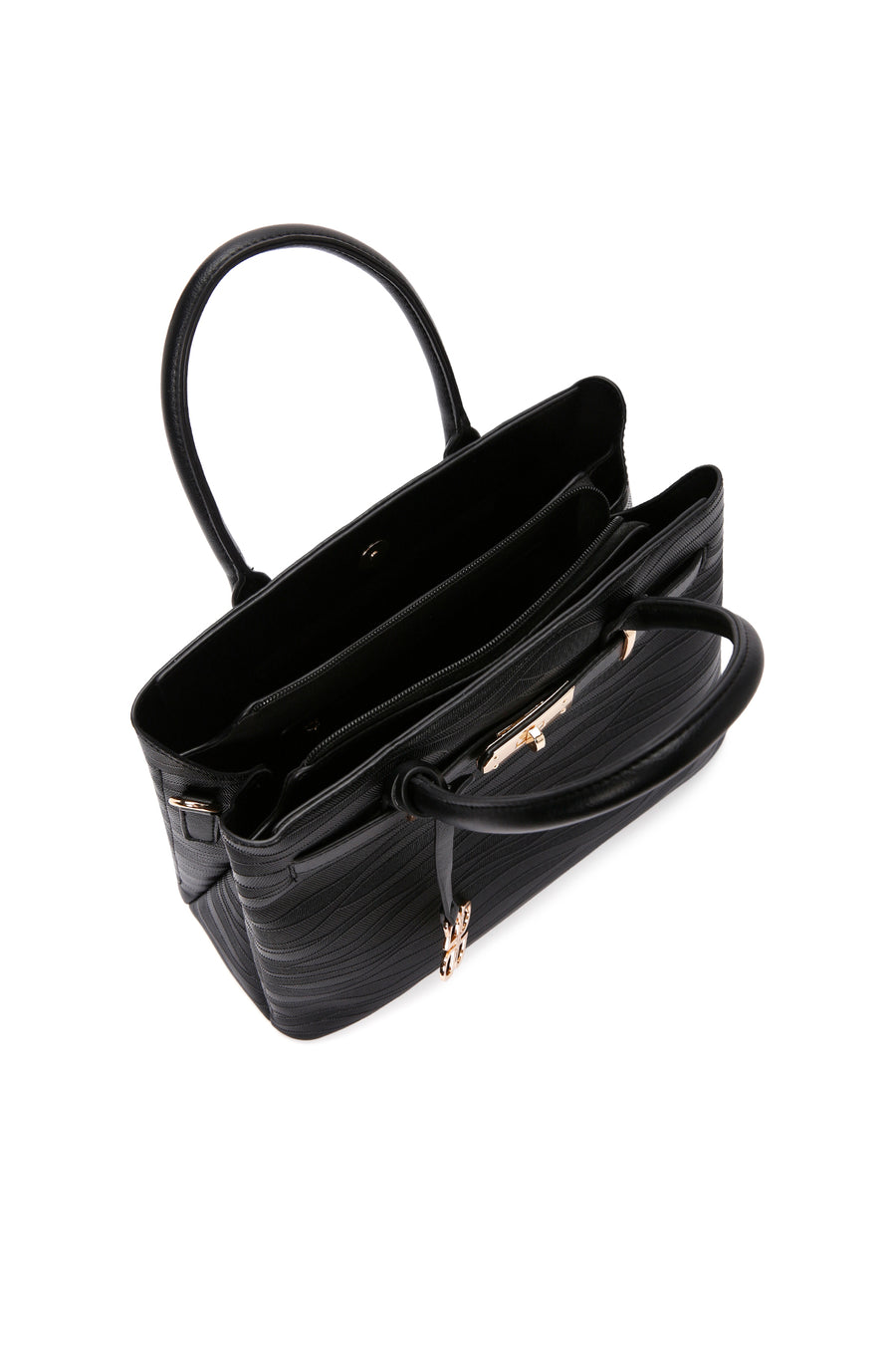Woman Black Long Strap Printed Shoulder Bag