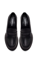 Kadın Siyah Kalın Topuklu Deri Maskülen Loafer | Derimod