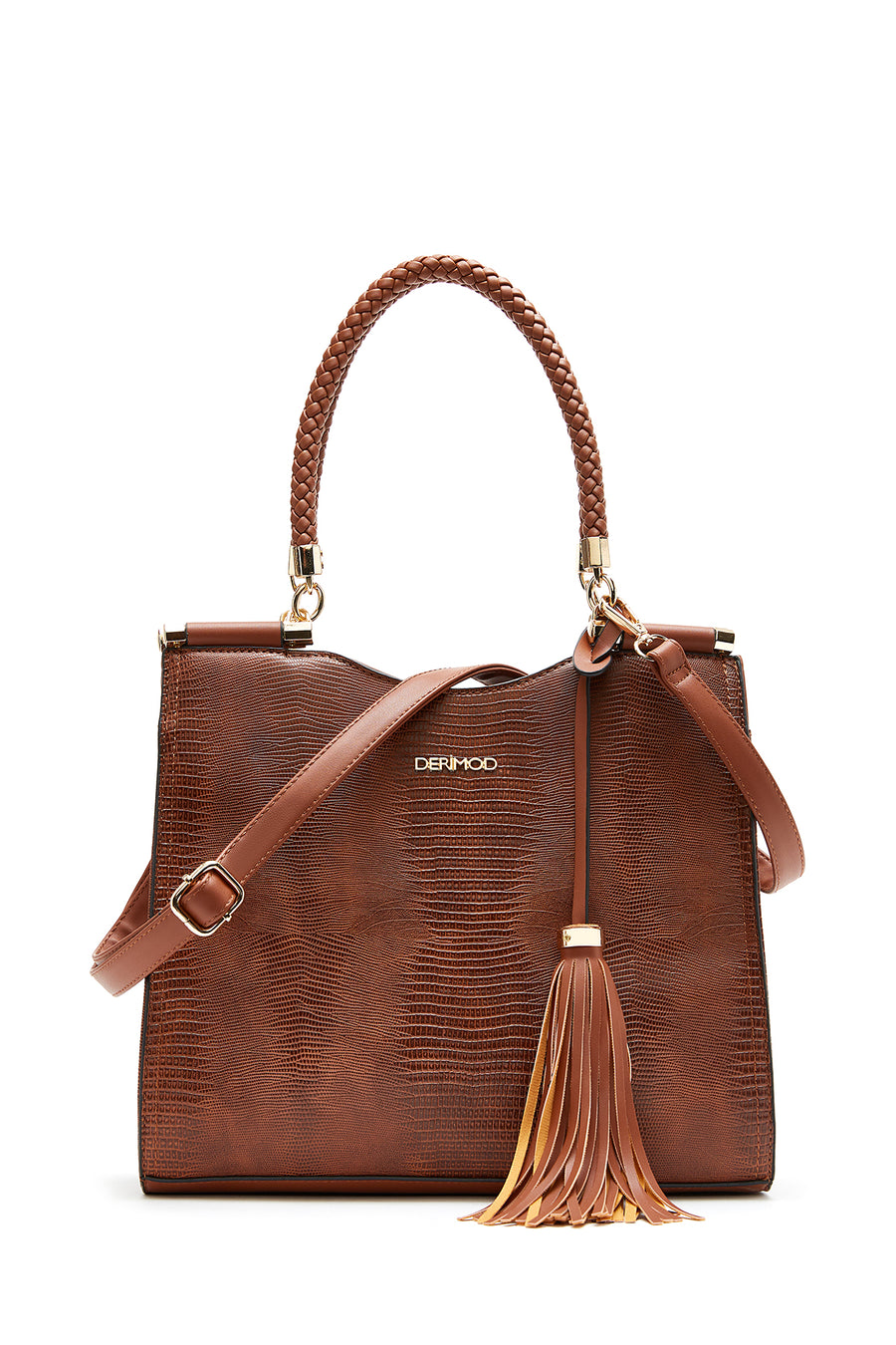 Women's Tan Snakeskin Patterned Shoulder Bag 22WBD262540 | Derimod