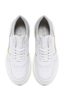 Women's White Leather Thick Soled Sneaker | Derimod