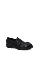 Male Black Leather Casual Loafer | Derimod