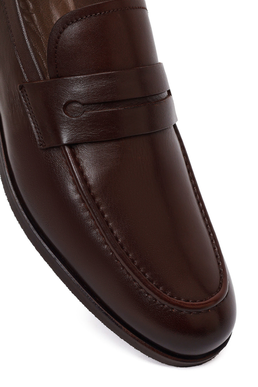 Derimod Black Erkek Kahverengi Deri Klasik Loafer