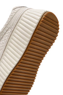 Women's Beige Lace-Up Thick-Sole Knitted Sneakers | Derimod