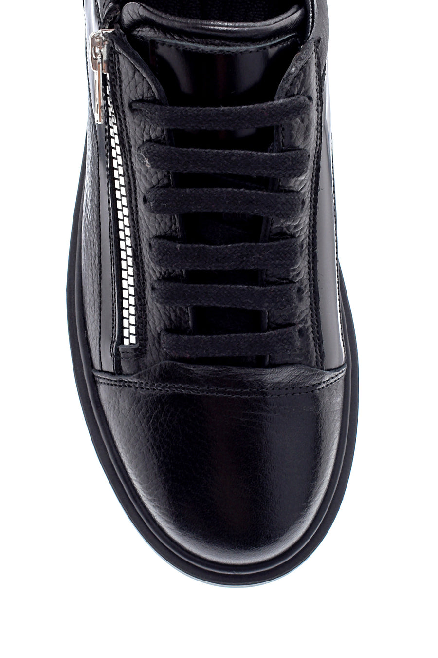 Erkek Deri Fermuar Detaylı Sneaker