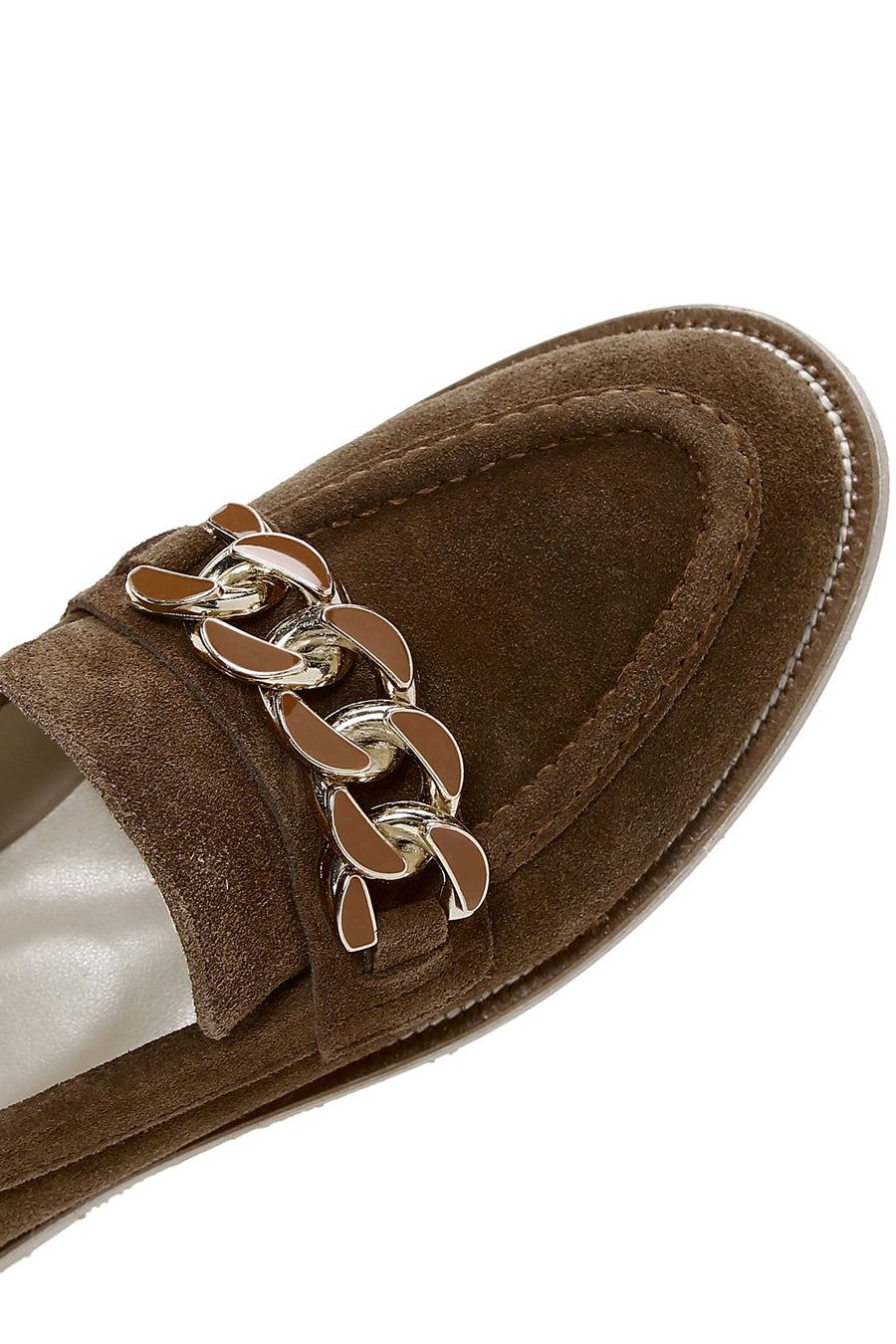 Kadın Taba Süet Deri Tokalı Loafer