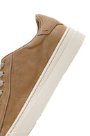 Men's Beige Lace-Up Nubuck Leather Sneaker | Derimod