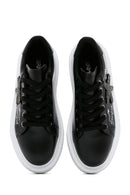 Women's Black Stone Thick Soled Sneaker | Derimod