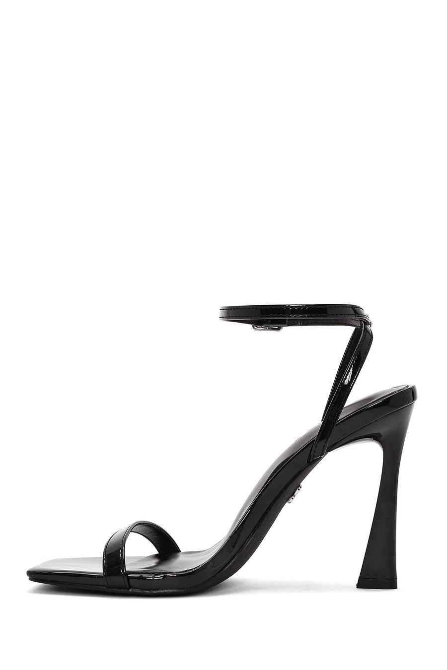 Women's Black Ankle Strap High Thin Heel Sandals