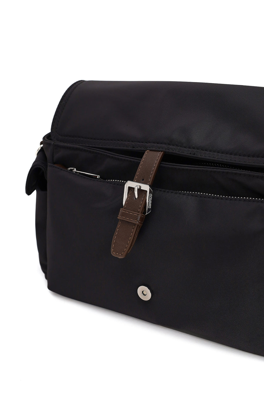Woman Black Fabric Crossbody Bag